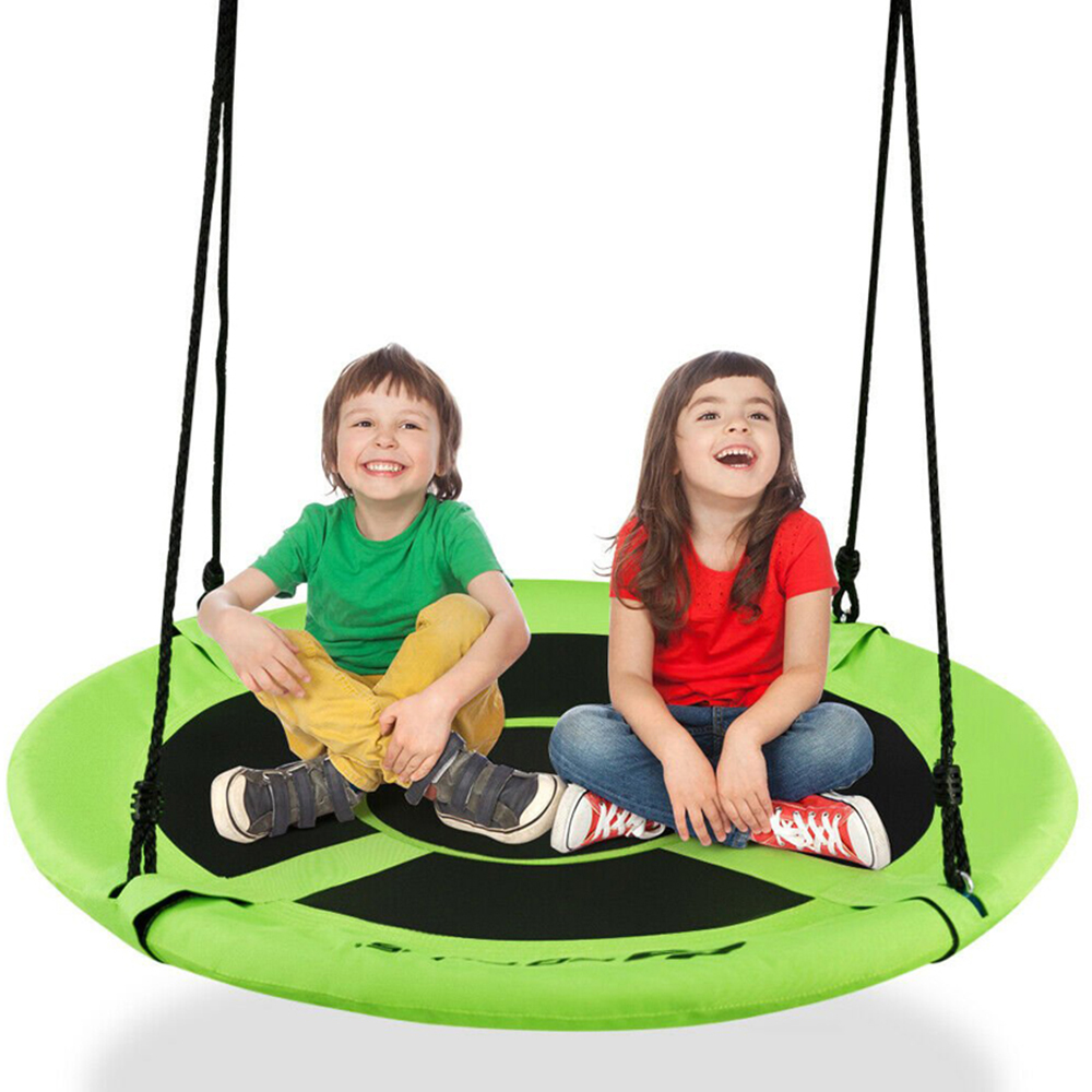 Costway Green Children Flying Saucer Adjustable Tree Swing 100cm Image 3