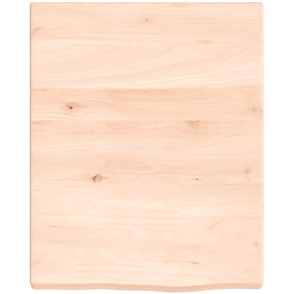 vidaXL 40cm Natural Untreated Solid Oak Wood Floating Wall Shelf Image 3