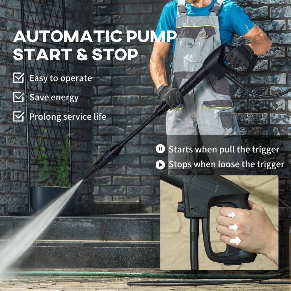 DURHAND 845-867V70YL 1800W Yellow Portable Power Washer 150Bar Image 6