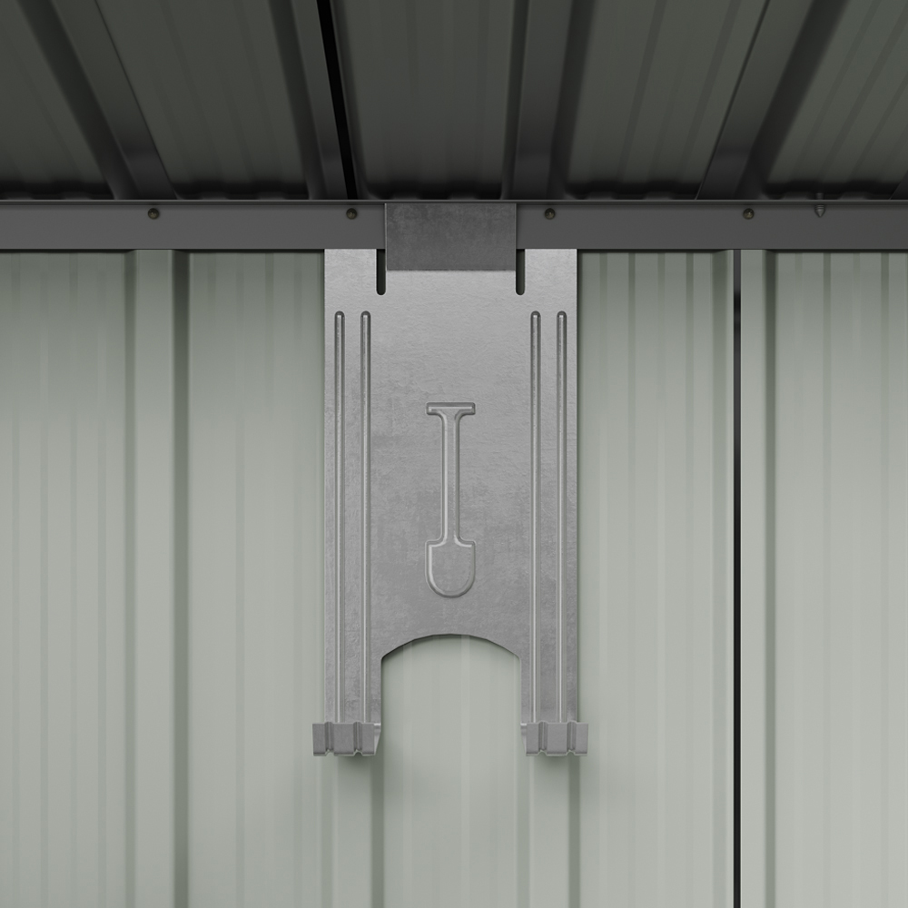 Living and Home 6 x 4ft Black Metal Pent Garden Storage Shed Image 5