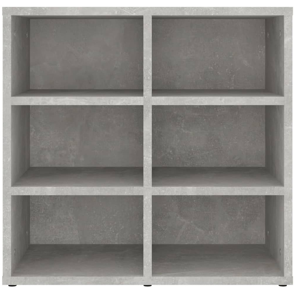 vidaXL 6 Open Shelf Concrete Grey Shoe Storage Cabinet Image 4