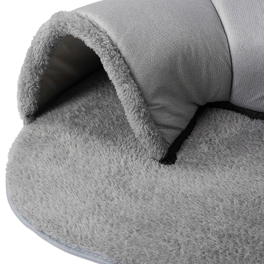H&O Direct 2-in-1 Soft Flannel Cat Bed Play Tunnel Image 4