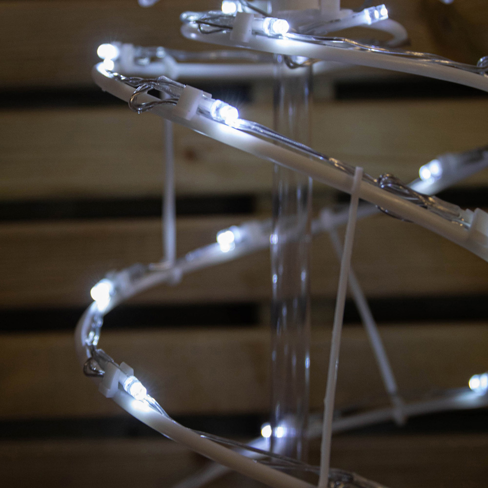 Samuel Alexander 4 Pack White Spiral LED Christmas Tree Garden Path Light Image 4