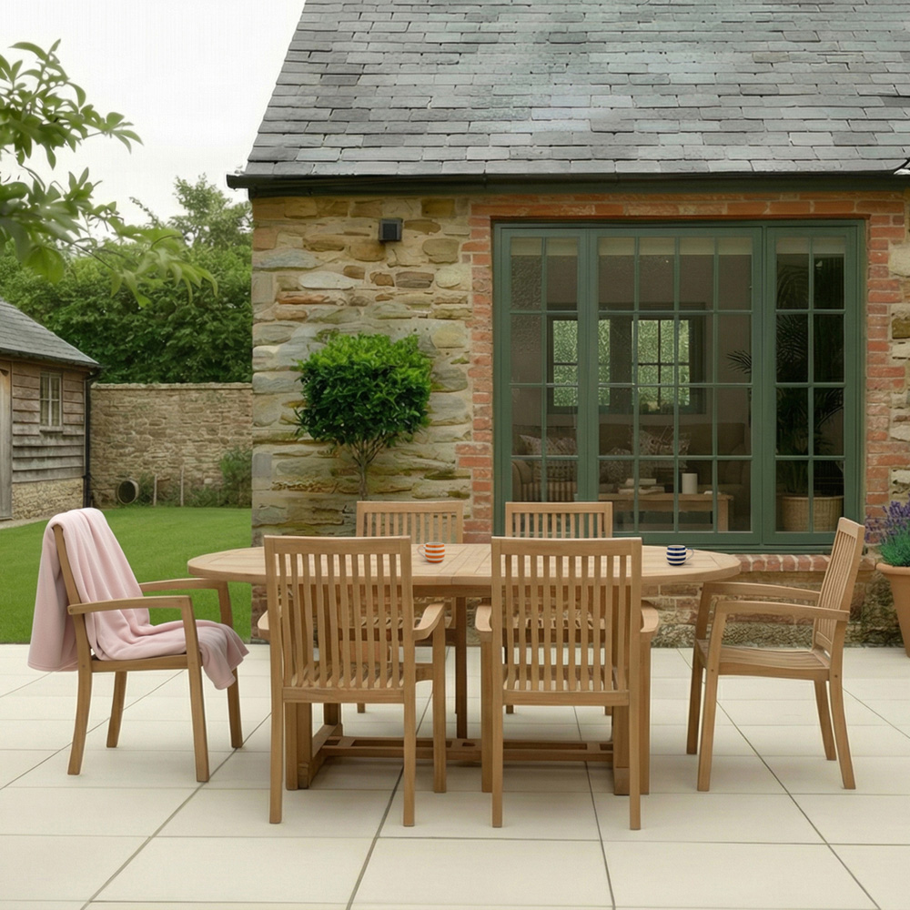 Charles Bentley 6-8 Seater Extendable Dining Table Teak Image 5