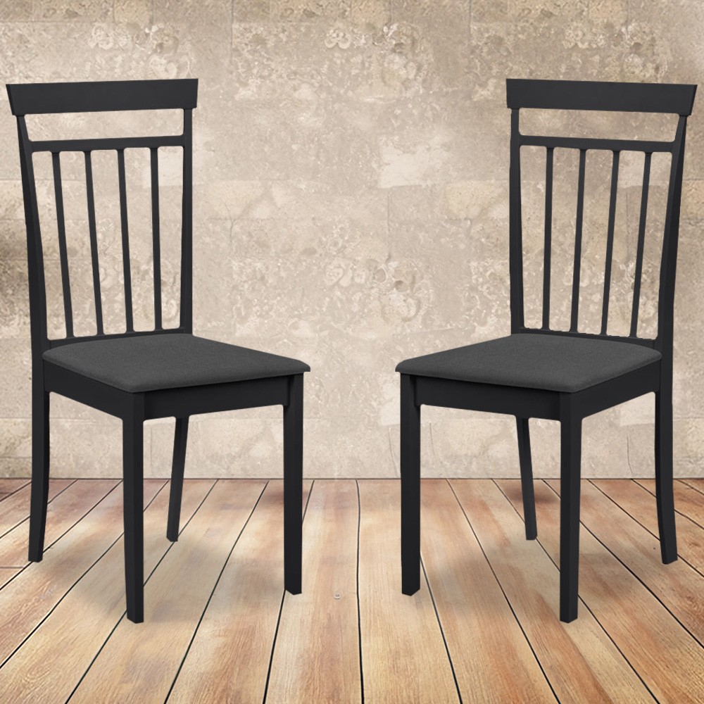 Julian Bowen Coast Set of 2 Black Dining Chair Image 1
