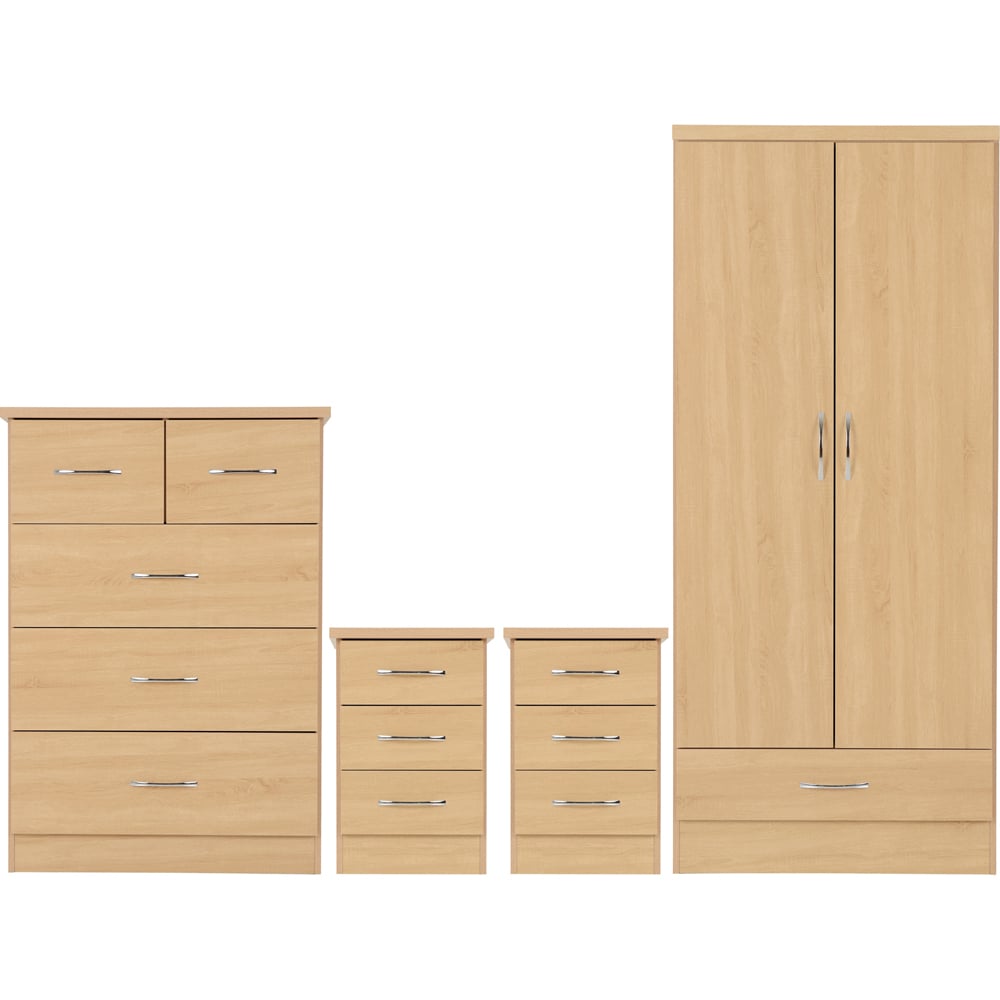 Seconique Nevada Sonoma Oak Effect 4 Piece Bedroom Furniture Set Image 2