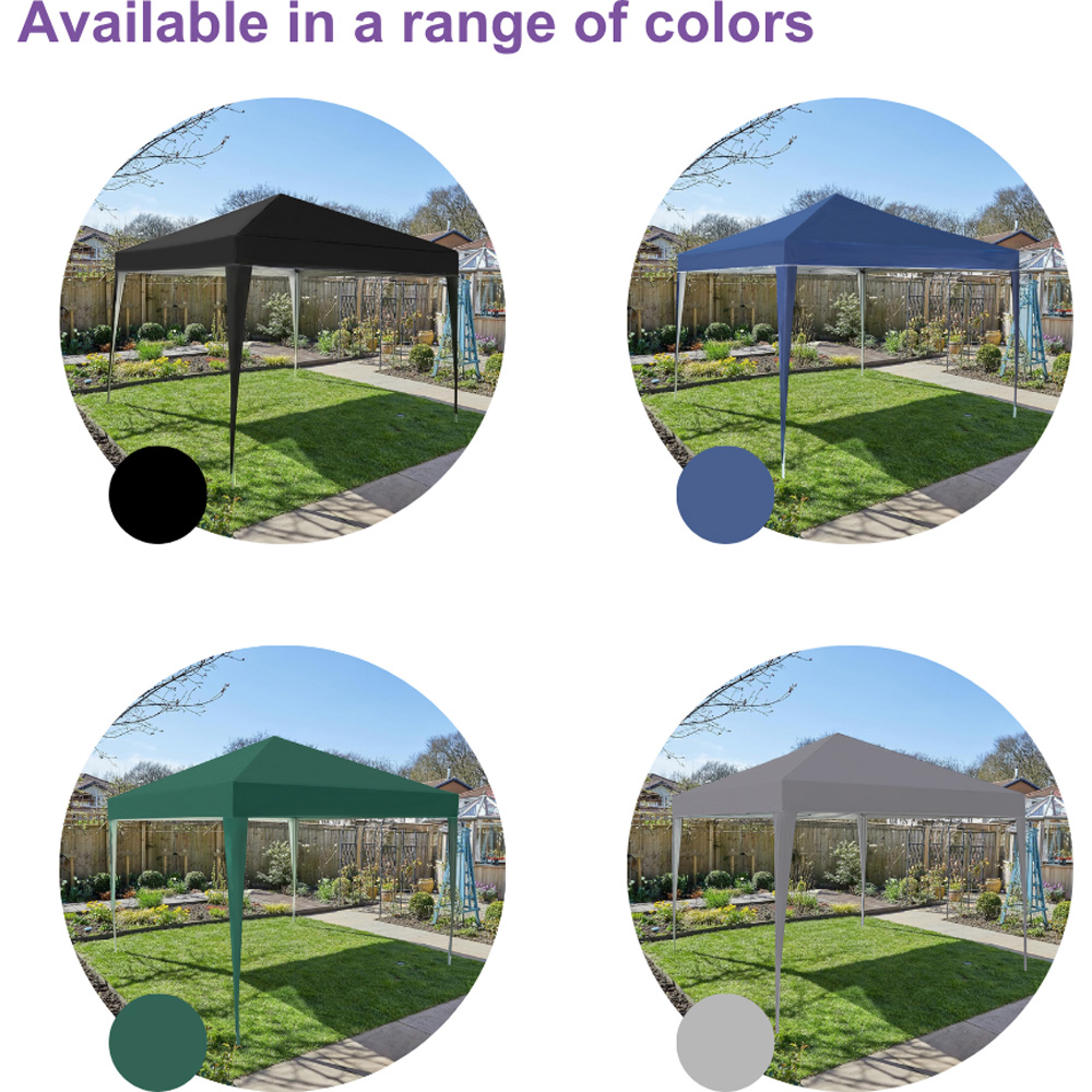 Home Source 3 x 3m Grey Easy Up Garden Outdoor Gazebo Image 9