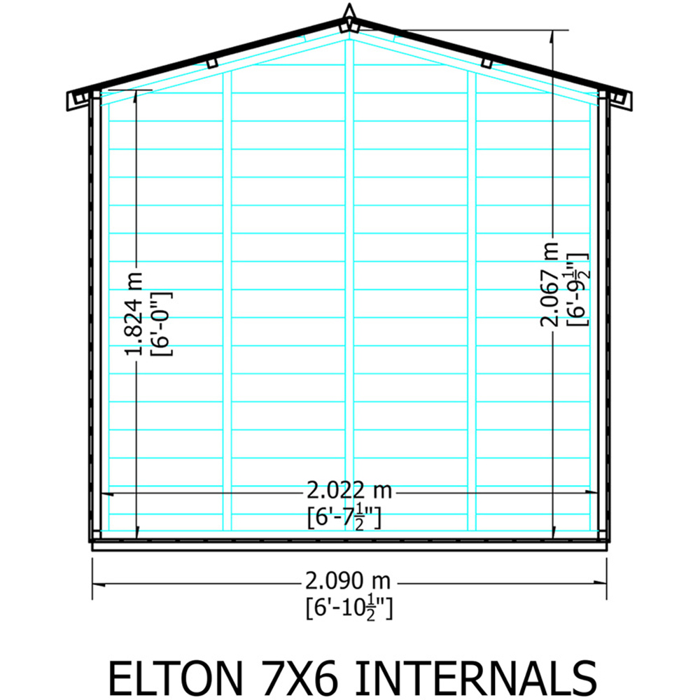 Shire Elton 7 x 6ft Shiplap Apex Summerhouse Image 5