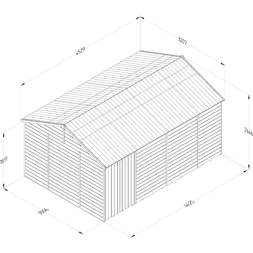 Forest Garden Timberdale 15 x 10ft Tongue and Groove Reverse Apex Garden Shed Image 9