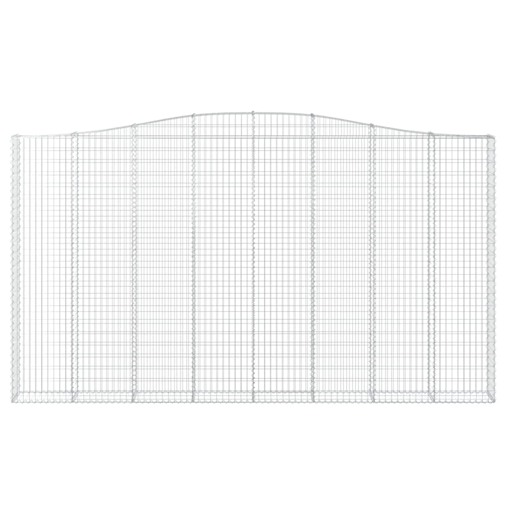 vidaXL Silver Galvanised Iron Arched Gabion Basket 400 x 30 x 220/240cm 4 Pack Image 4