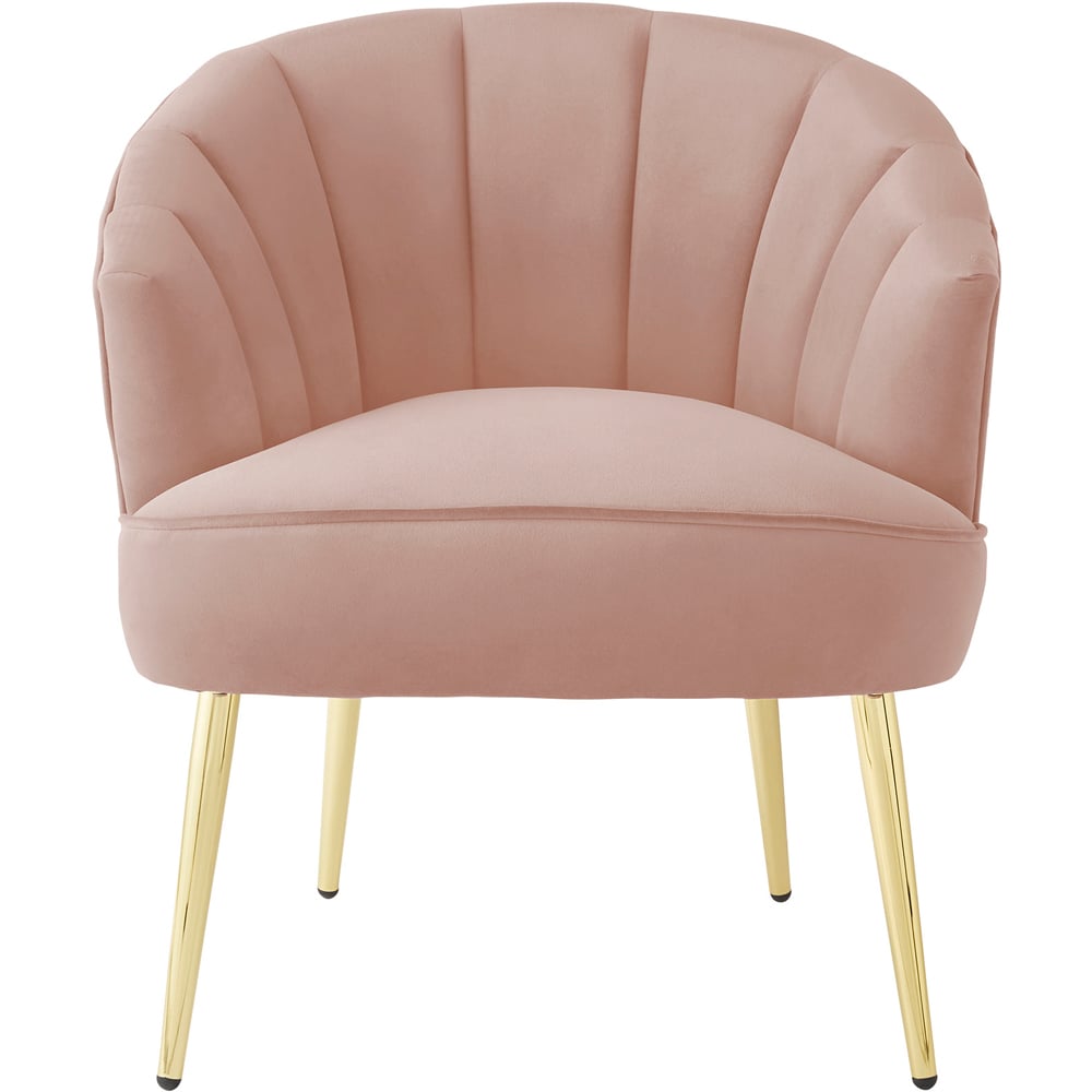 GFW Pettine Blush Pink Plush Fabric Accent Chair Image 5