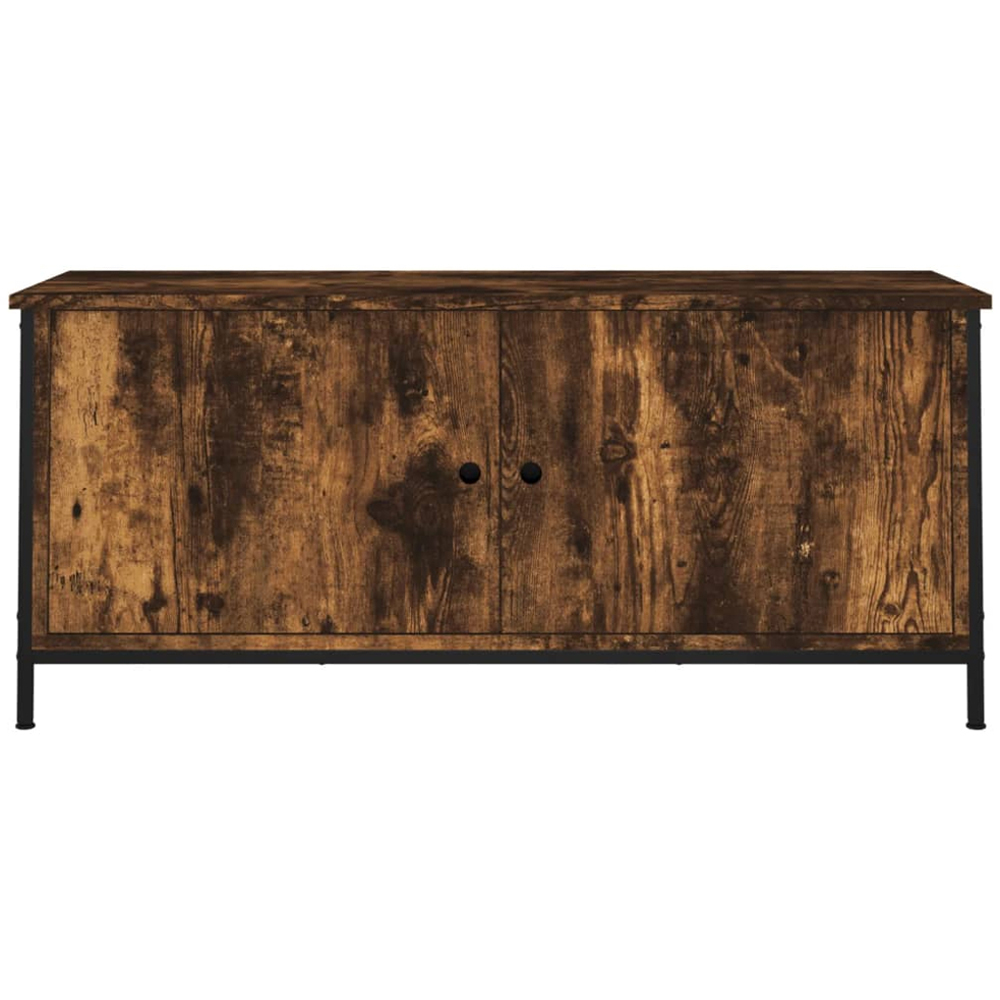 vidaXL 2 Door Smoked Oak TV Cabinet with Metal Stand Image 5