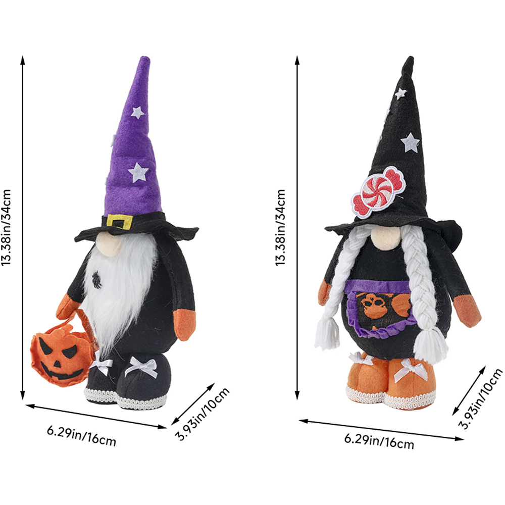 Living and Home Halloween Black and Purple Faceless Gnome Decor 2 Pack Image 8