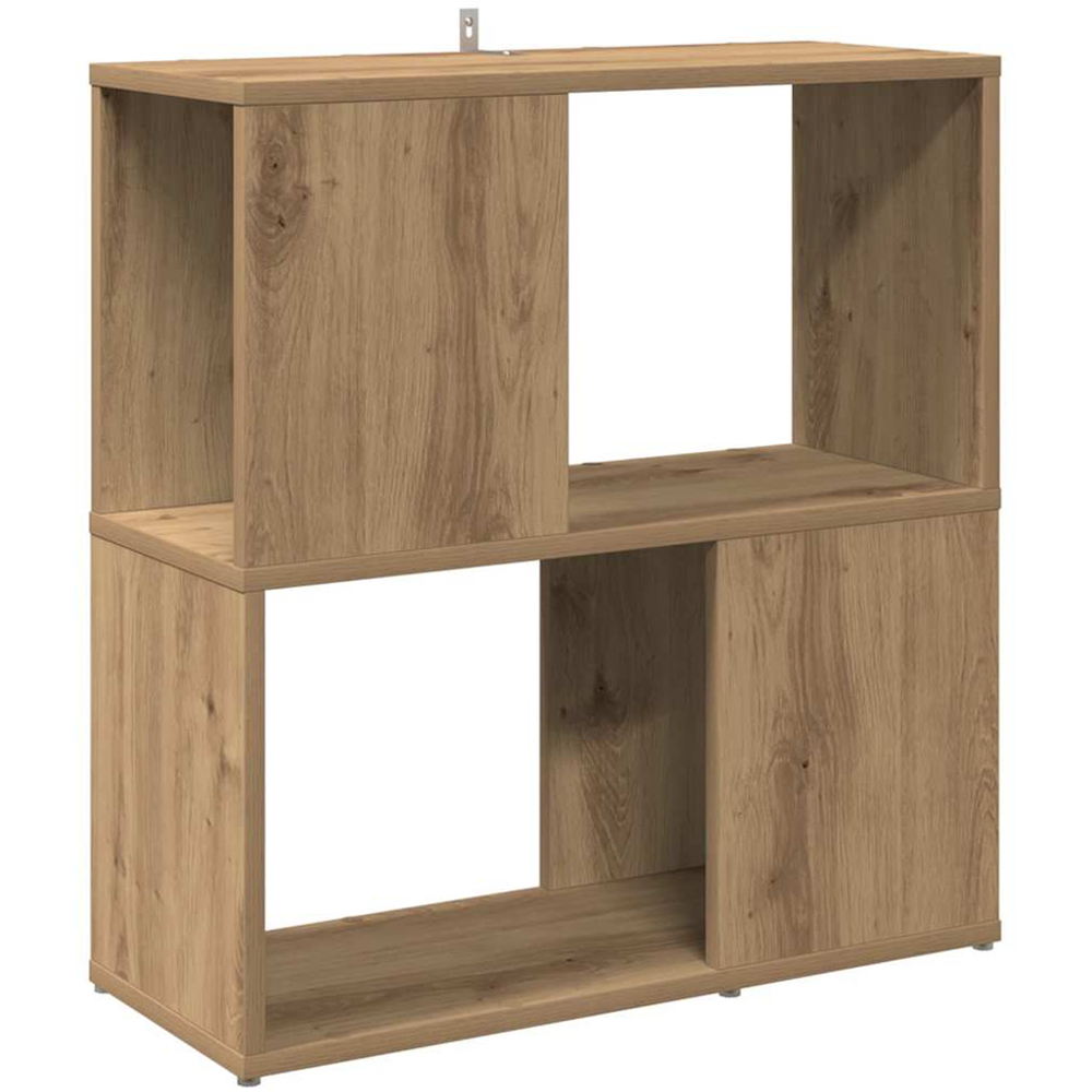 vidaXL 2 Shelf Artisanal Oak Bookcase Image 2
