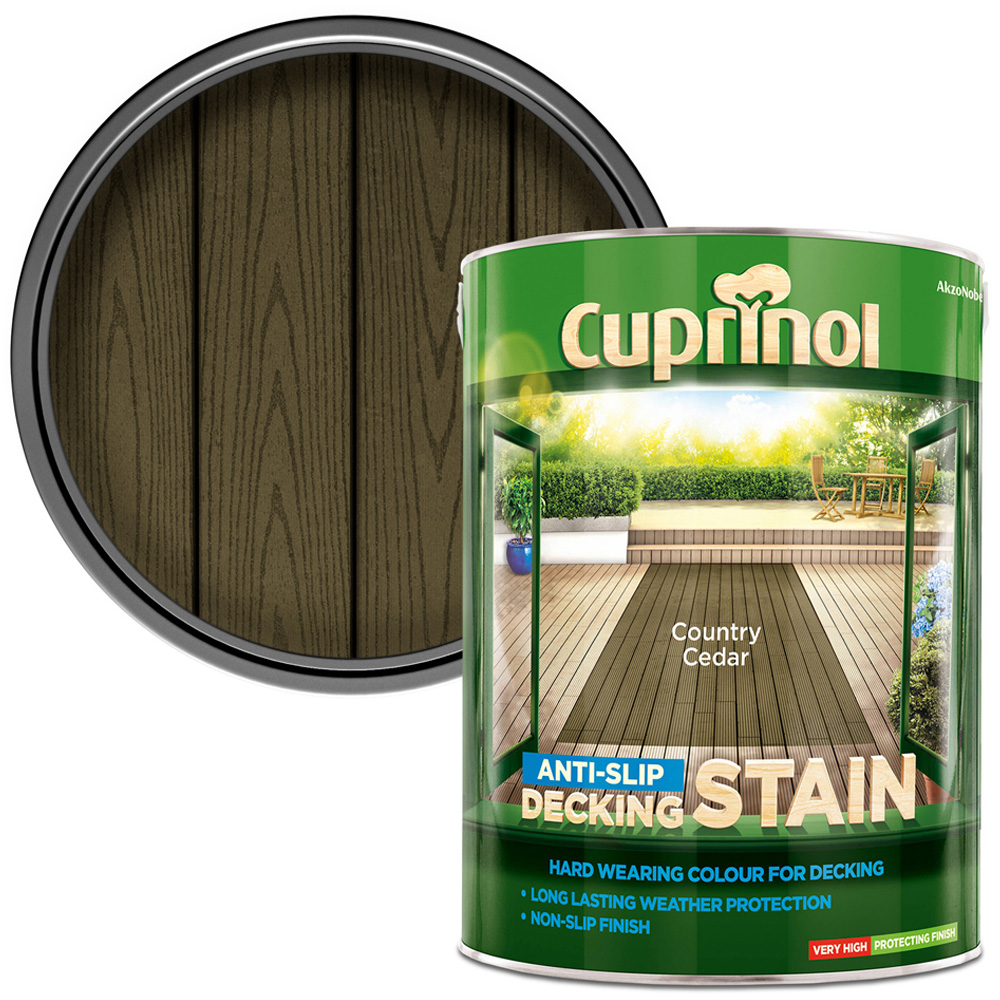 Cuprinol Country Anti Slip Cedar Decking Stain 5L Image 1