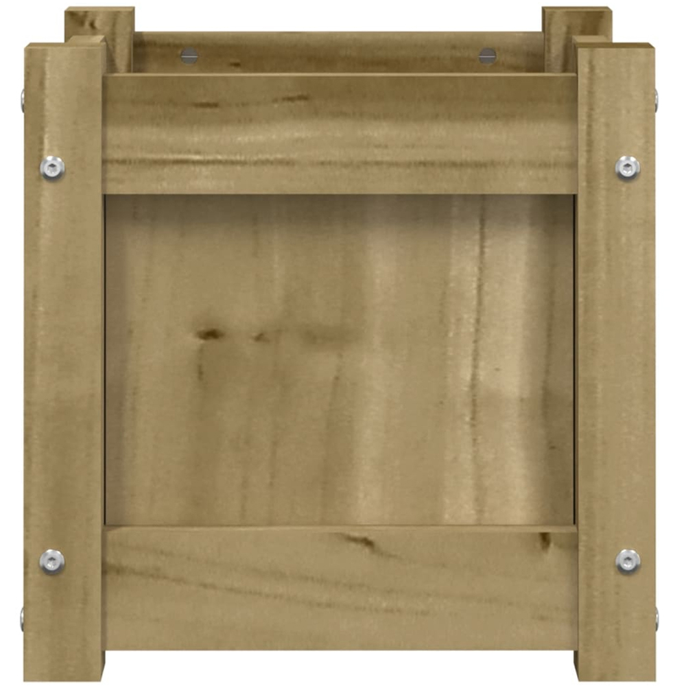 vidaXL Brown Impregnated Solid Pine Wood Garden Planter 31 x 31 x 31cm Image 4