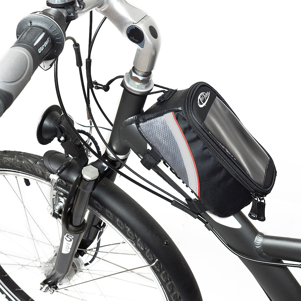 tectake Black Grey and Red Bike Phone Holder Image 8