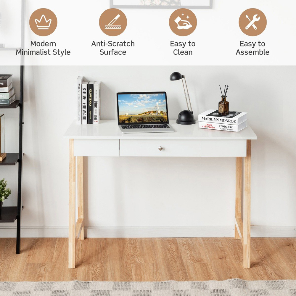 Costway Single Drawer Computer Desk Wilko