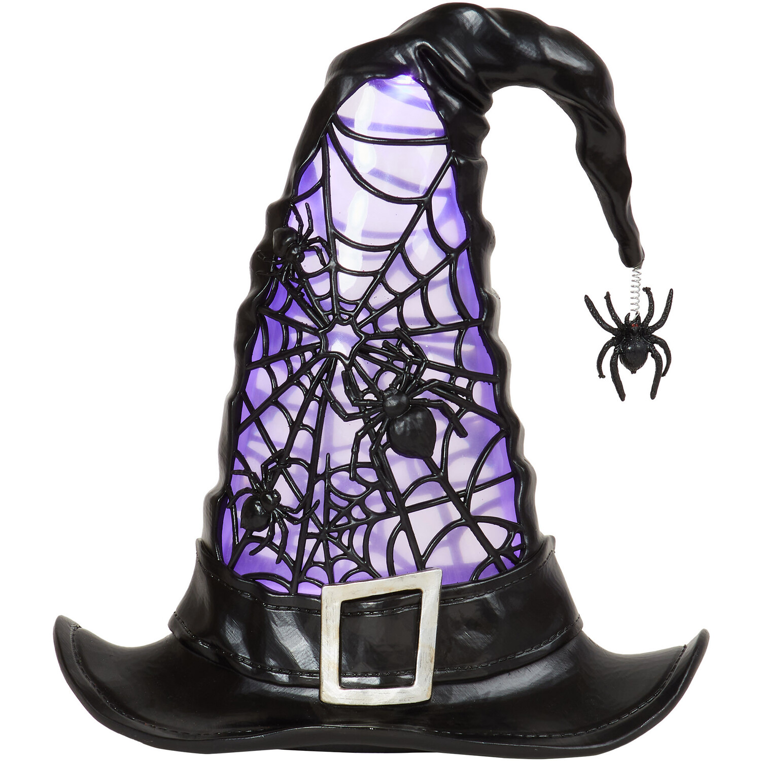 LED Spinning Witch's Hat Decoration - Black Image 4