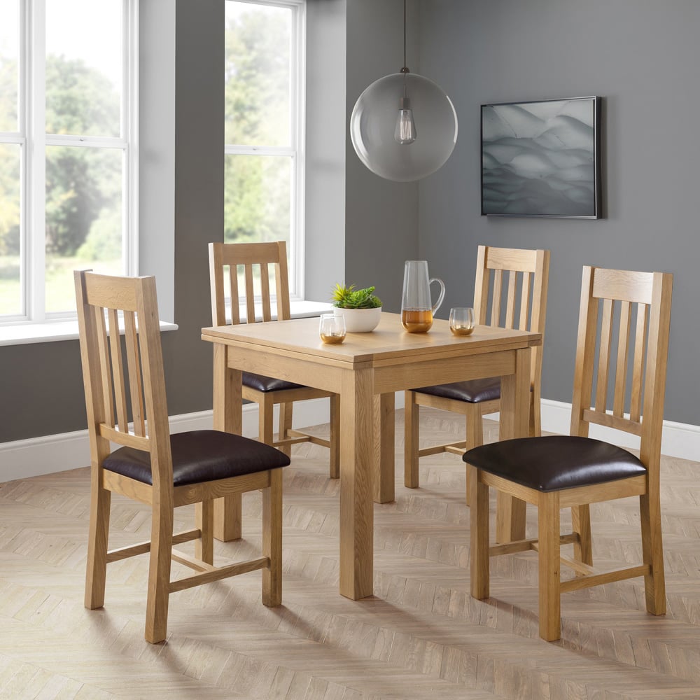 Julian Bowen Astoria Set of 2 Brown and Oak Dining Chair Image 8