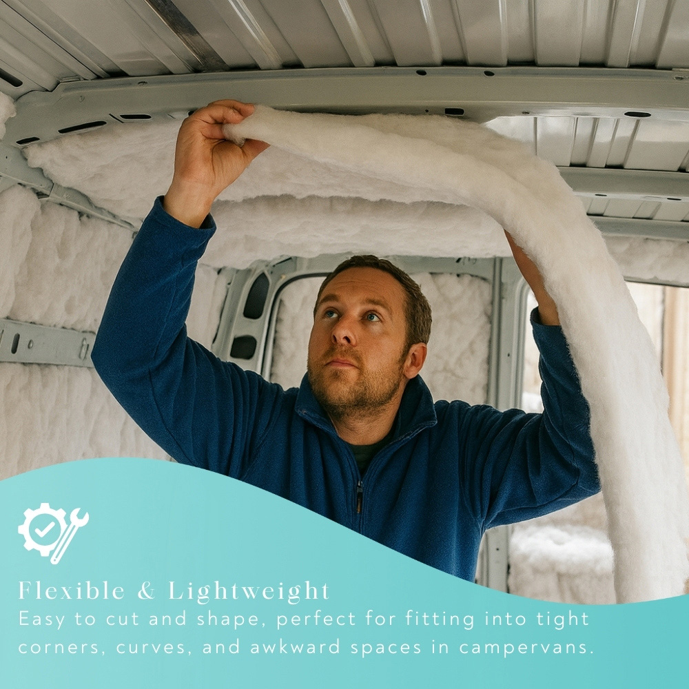 Green Loft Thermal Polyester Campervan Insulation Roll 5m x 370mm x 50mm Image 4