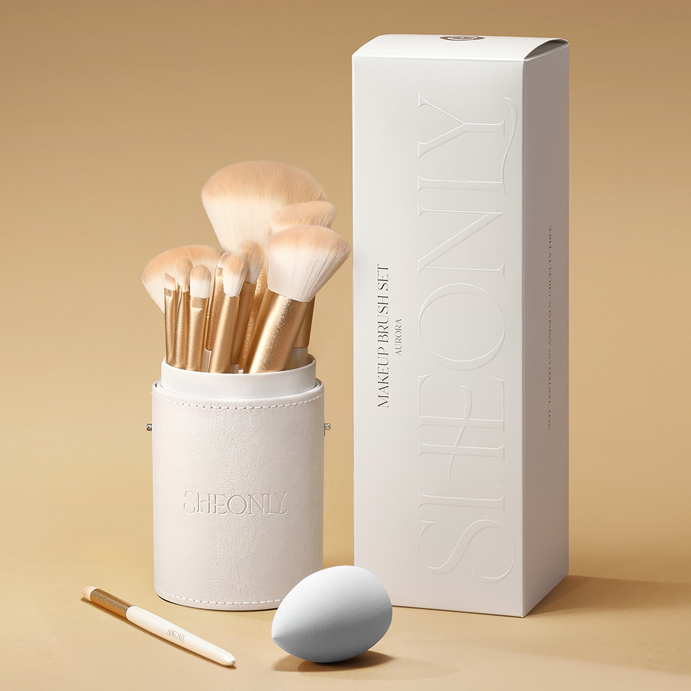 Living and Home Pro Pure White Makeup Brush Set 12 Piece Image 2