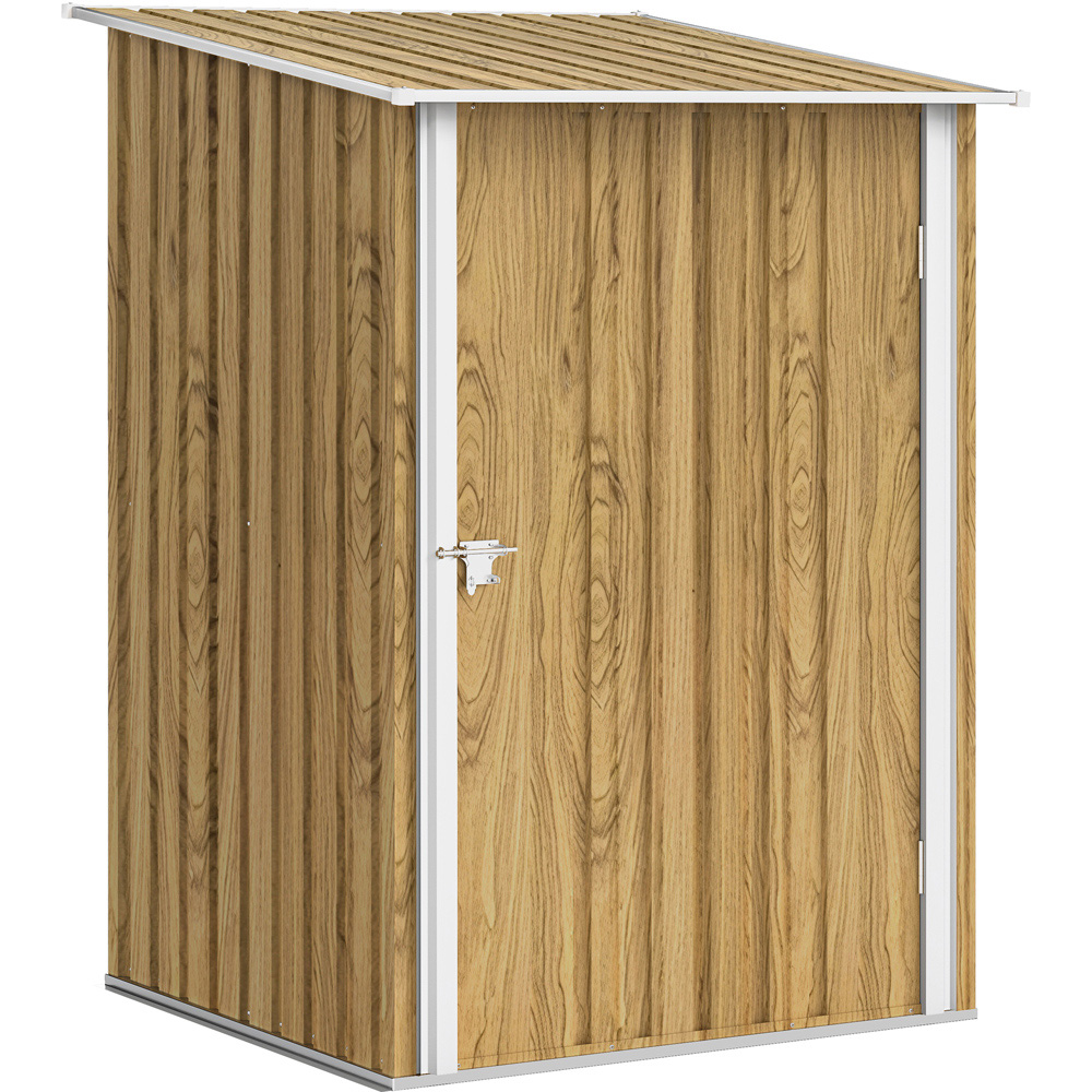 Outsunny 3.3 x 3.4ft Light Brown Galvanised Steel Pent Garden Storage Shed Image 2