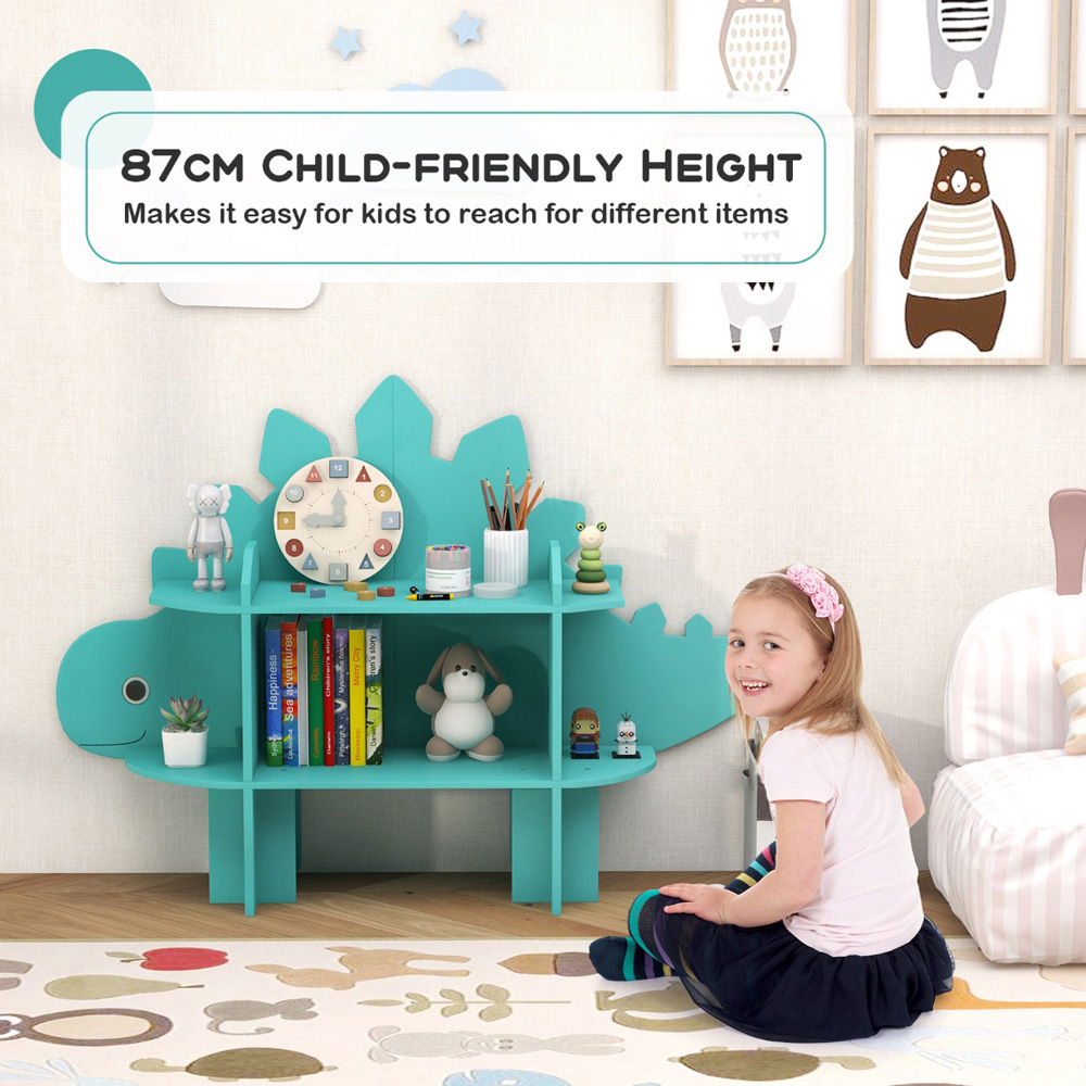 Costway Green Kids Toy Bookshelf Image 5