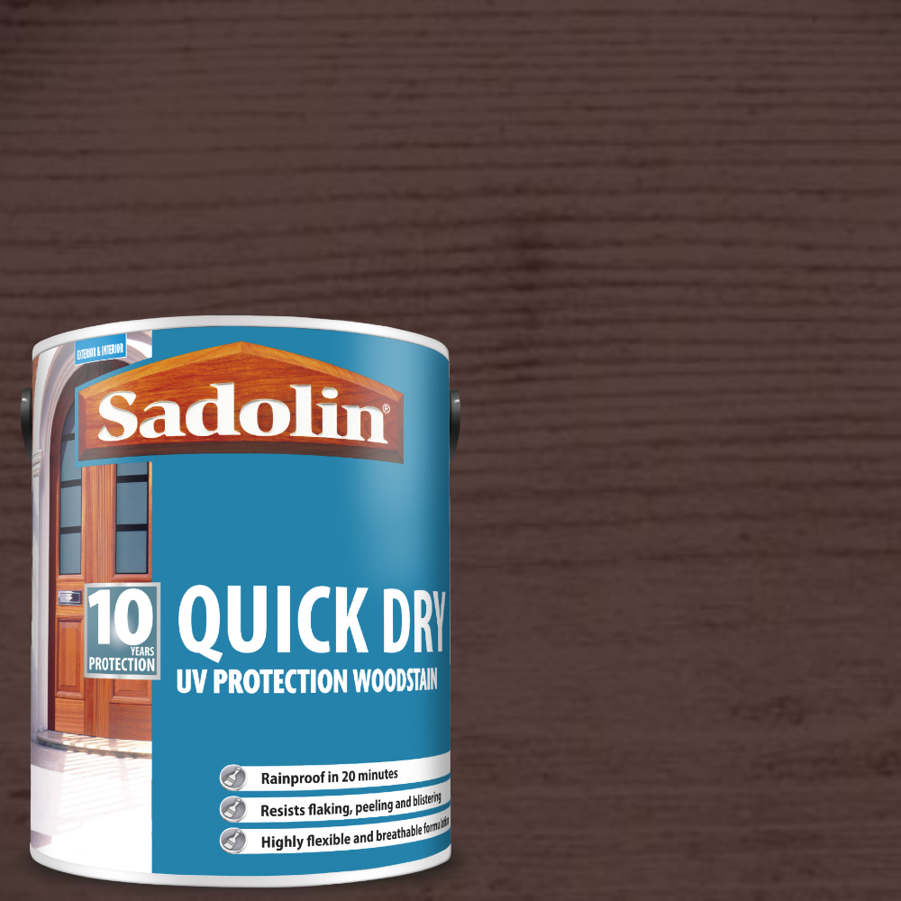 Sadolin Quick Dry 10 Year Jacobean Walnut Woodstain 5L Image 4