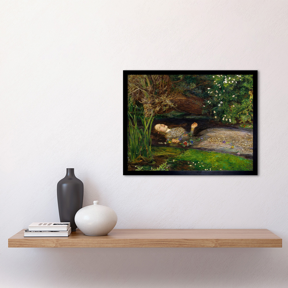 Artery8 Cropped John Everett Millais Ophelia Framed Wall Art Print 30 x 41cm Image 2