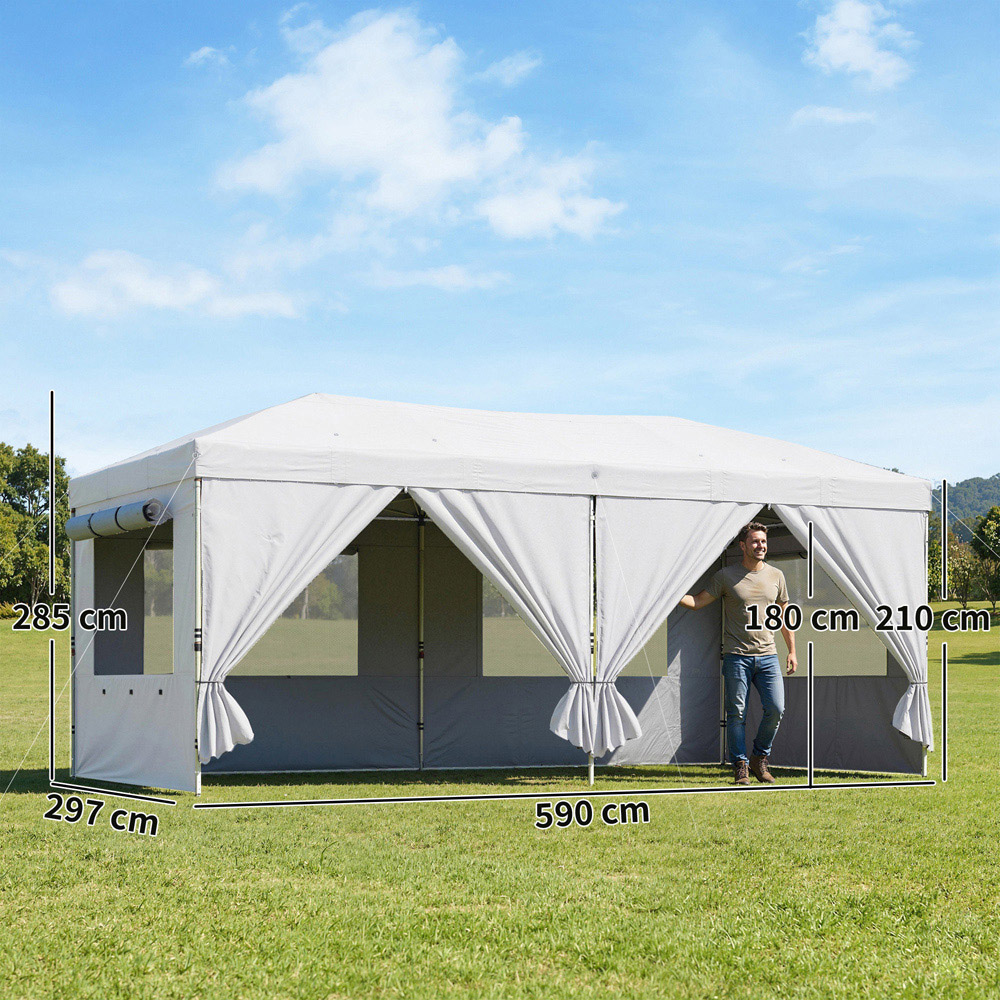 Outsunny 3 x 6m White Pop Up Gazebo Image 8