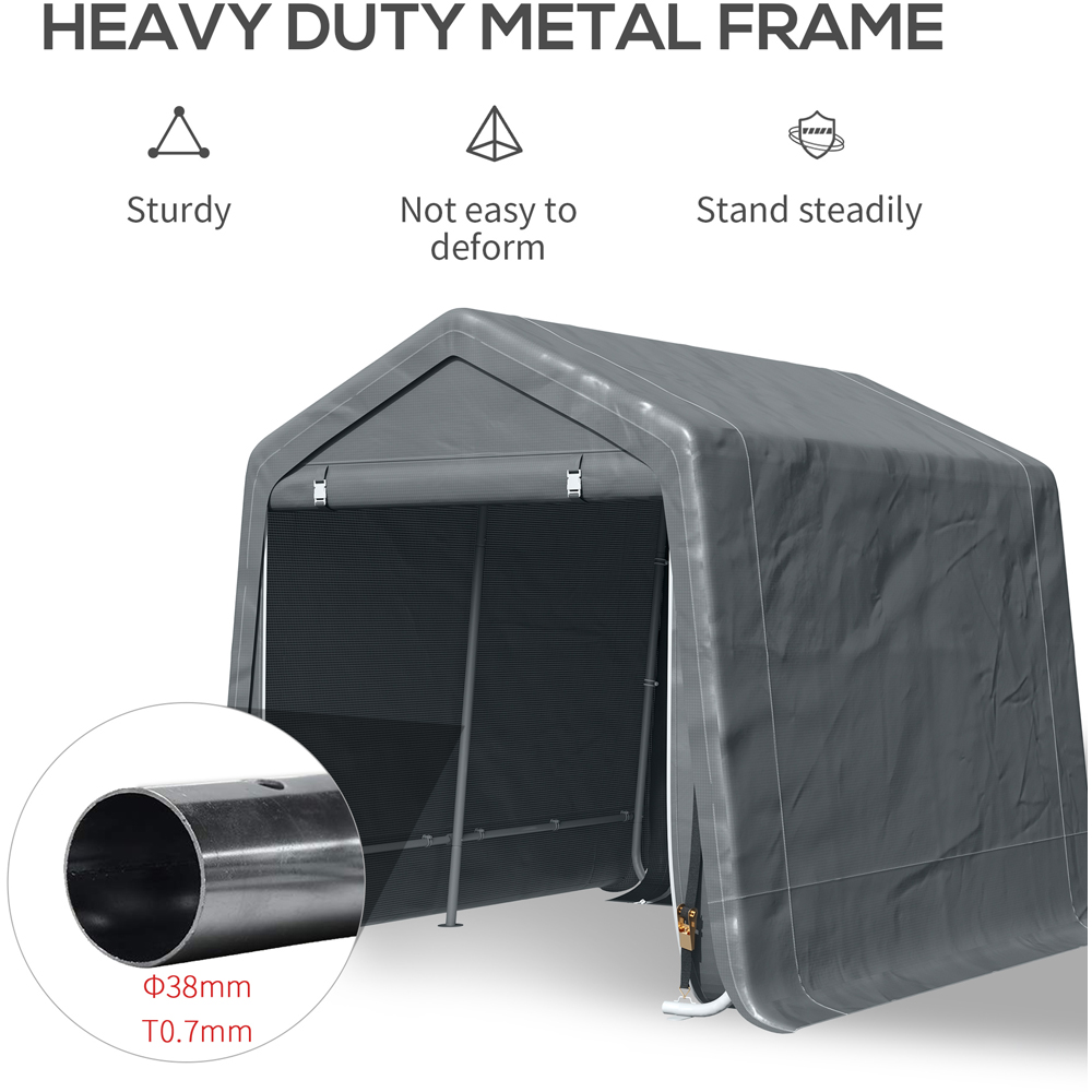 Outsunny 9 x 7.5ft Dark Grey Garden Storage Tent Image 4