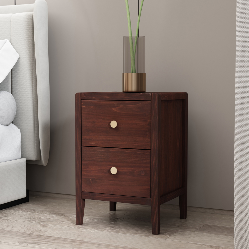 Vito 2 Drawers Brown Bedside Table Image 8
