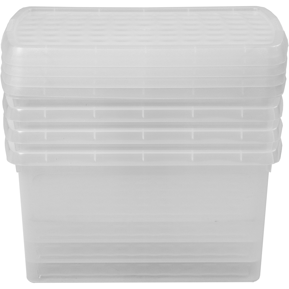 Wham Clip 14L Clear Rectangular Storage Box with Lid 4 Pack Image 5