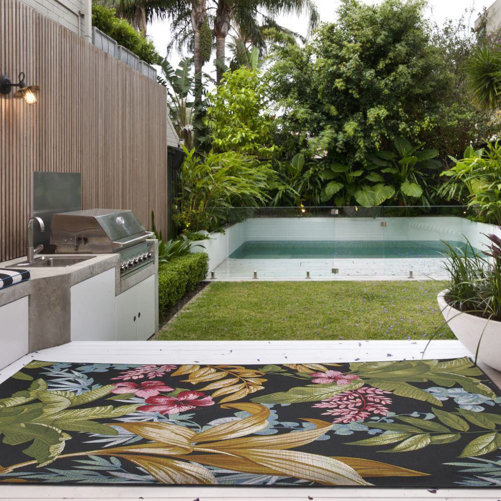 Homemaker Tropicana Black Rug 120 x 170cm Image 1