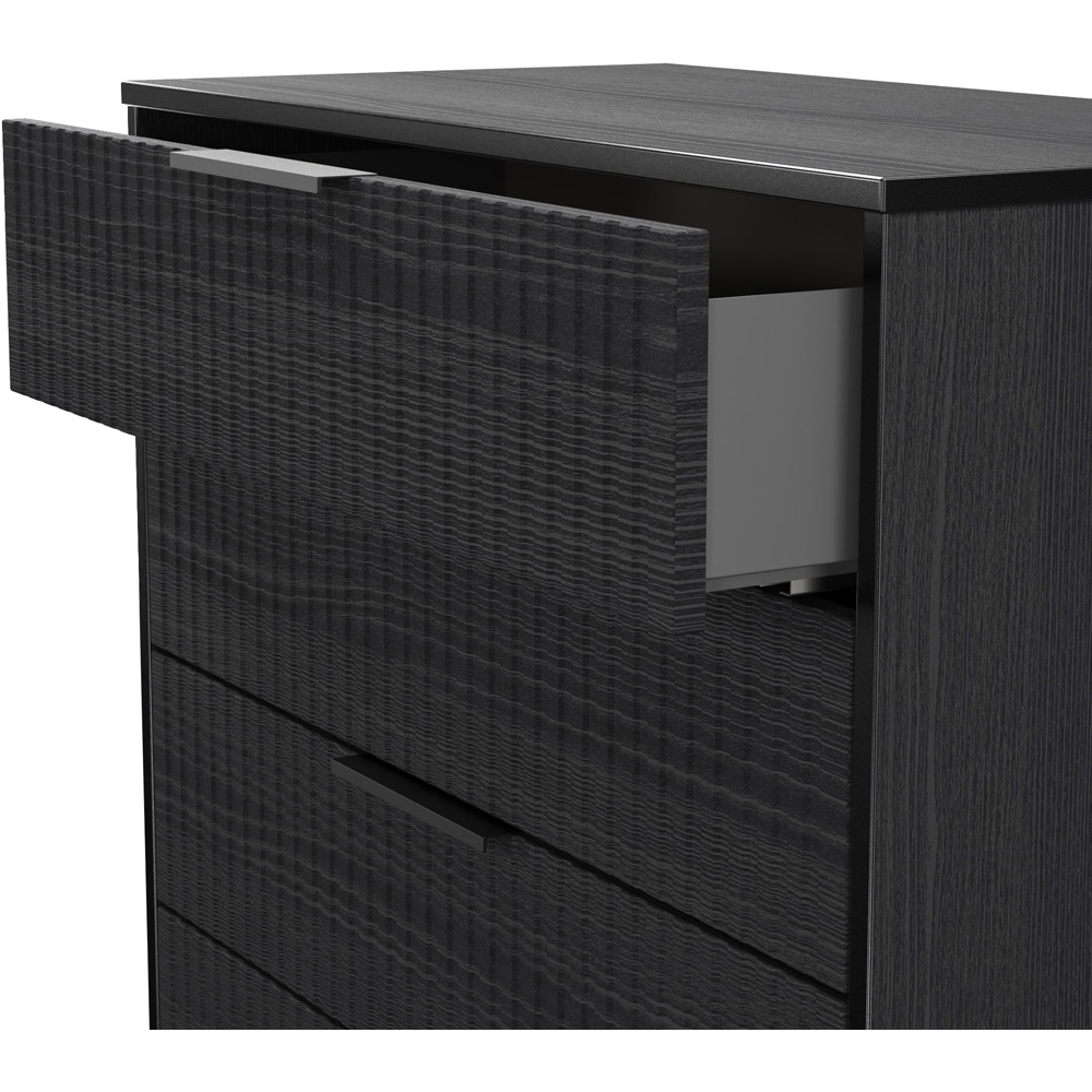 Crowndale Fluted 4 Drawer Black Ash Chest of Drawers Ready Assembled Image 6