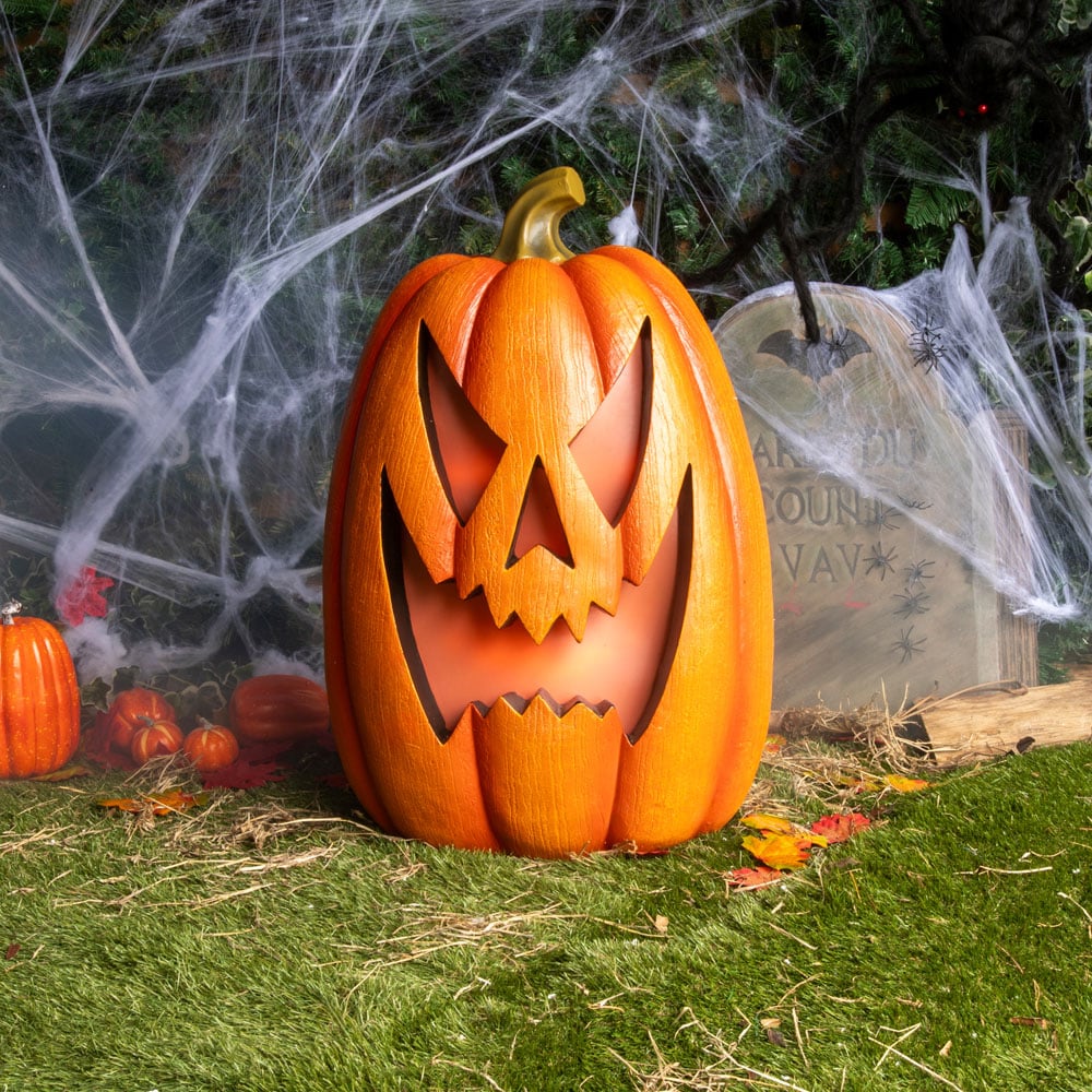 Pumpkin with Warm White LED Lights Halloween Decoration 2.2ft Image 5