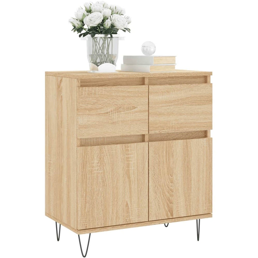 vidaXL 2 Door 2 Drawer Sonoma Oak Sideboard Image 3