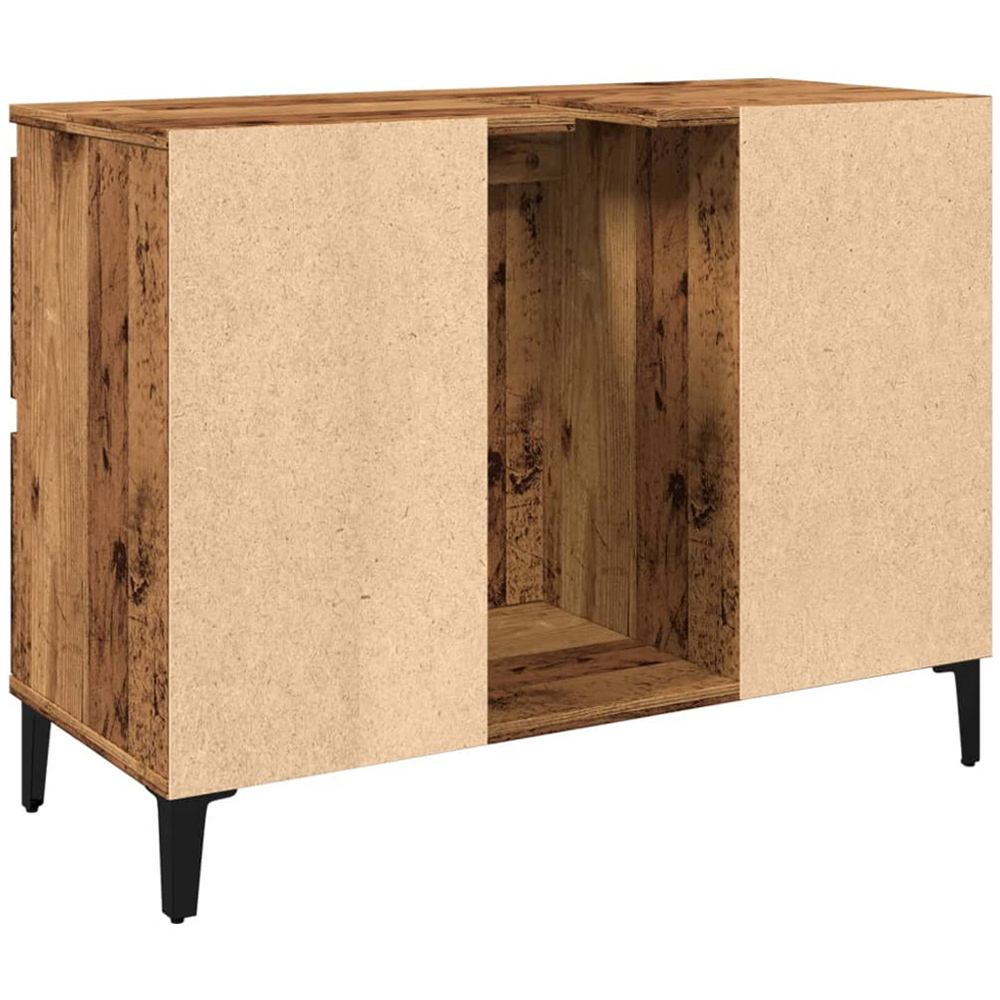 vidaXL Single Door 4 Drawers Old Wood Bathroom Sink Cabinet Image 5