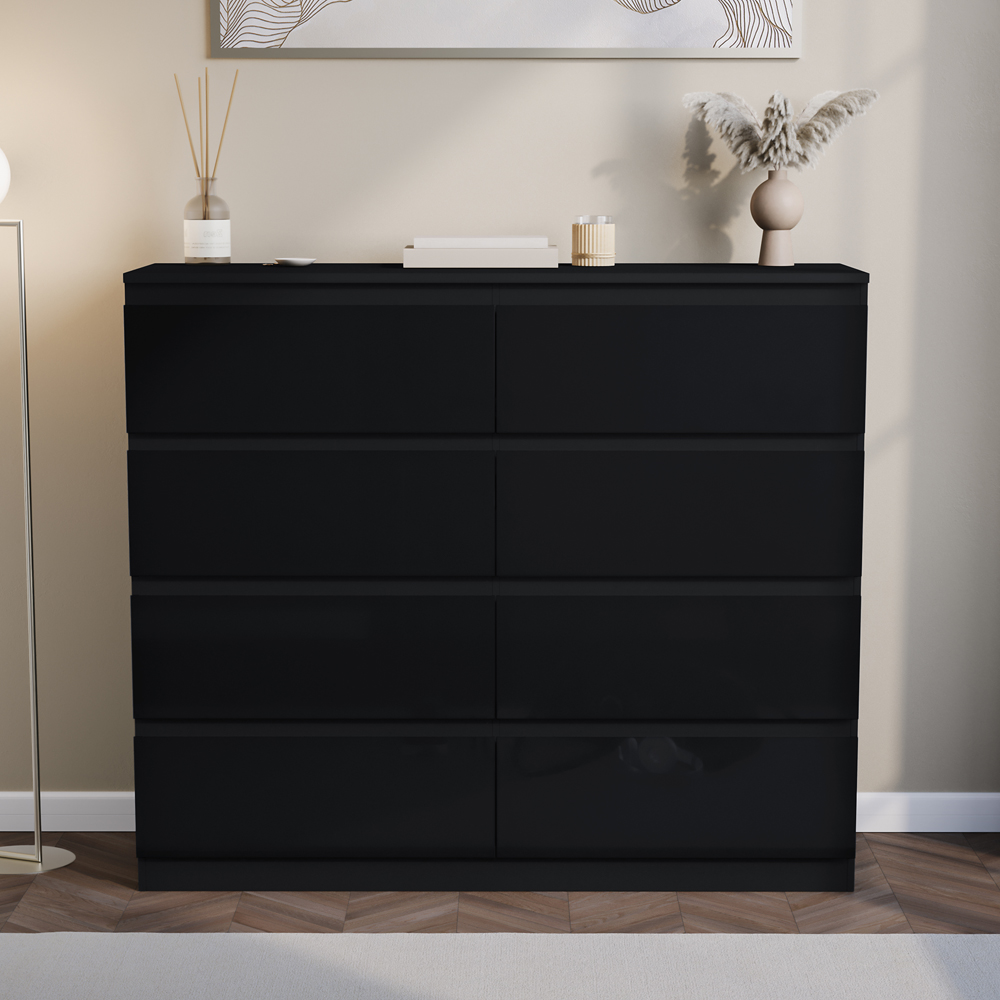 VIDA DESIGNS Glinton 8 Drawer Black Chest of Drawers Image 3