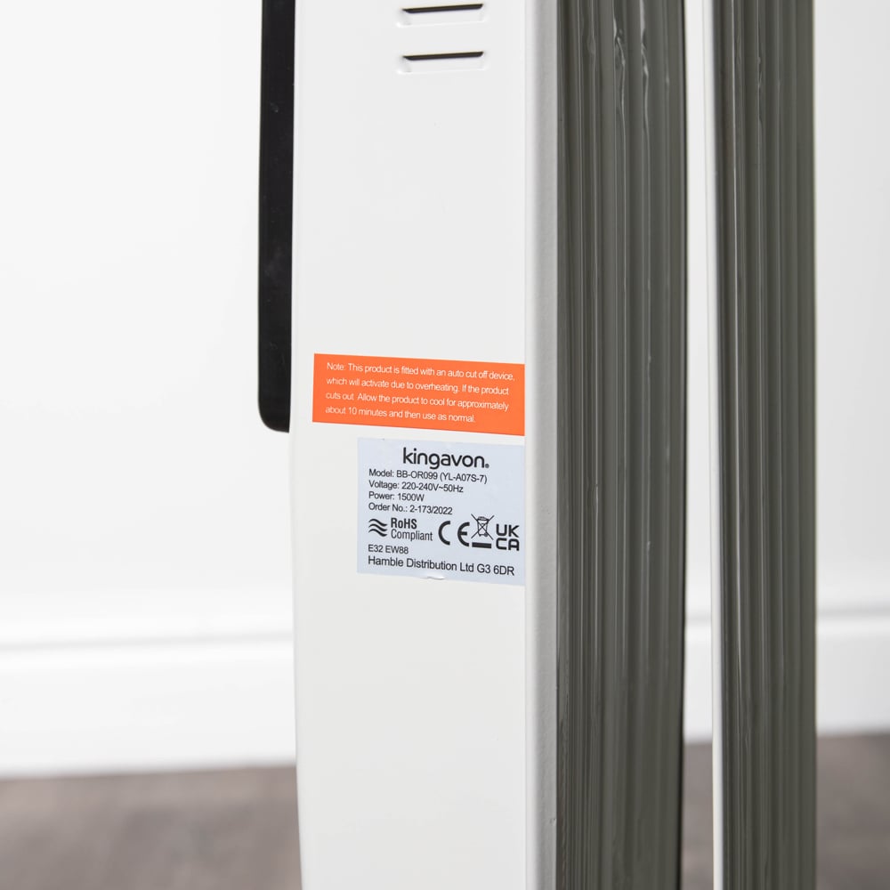 Samuel Alexander 7 Fin White Oil Filled Heater Radiator 1500W Image 5