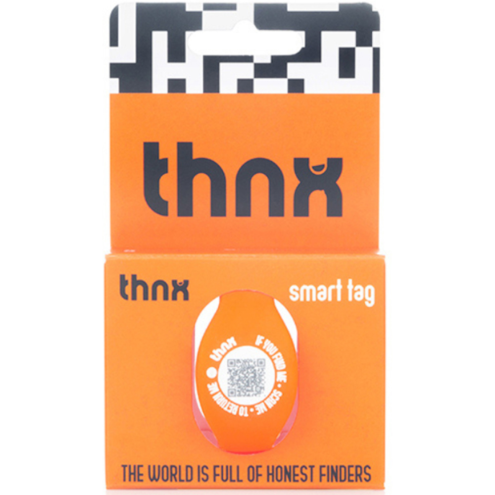 Thnx Orange Airtag SOS Bracelet with QR Code Image 4