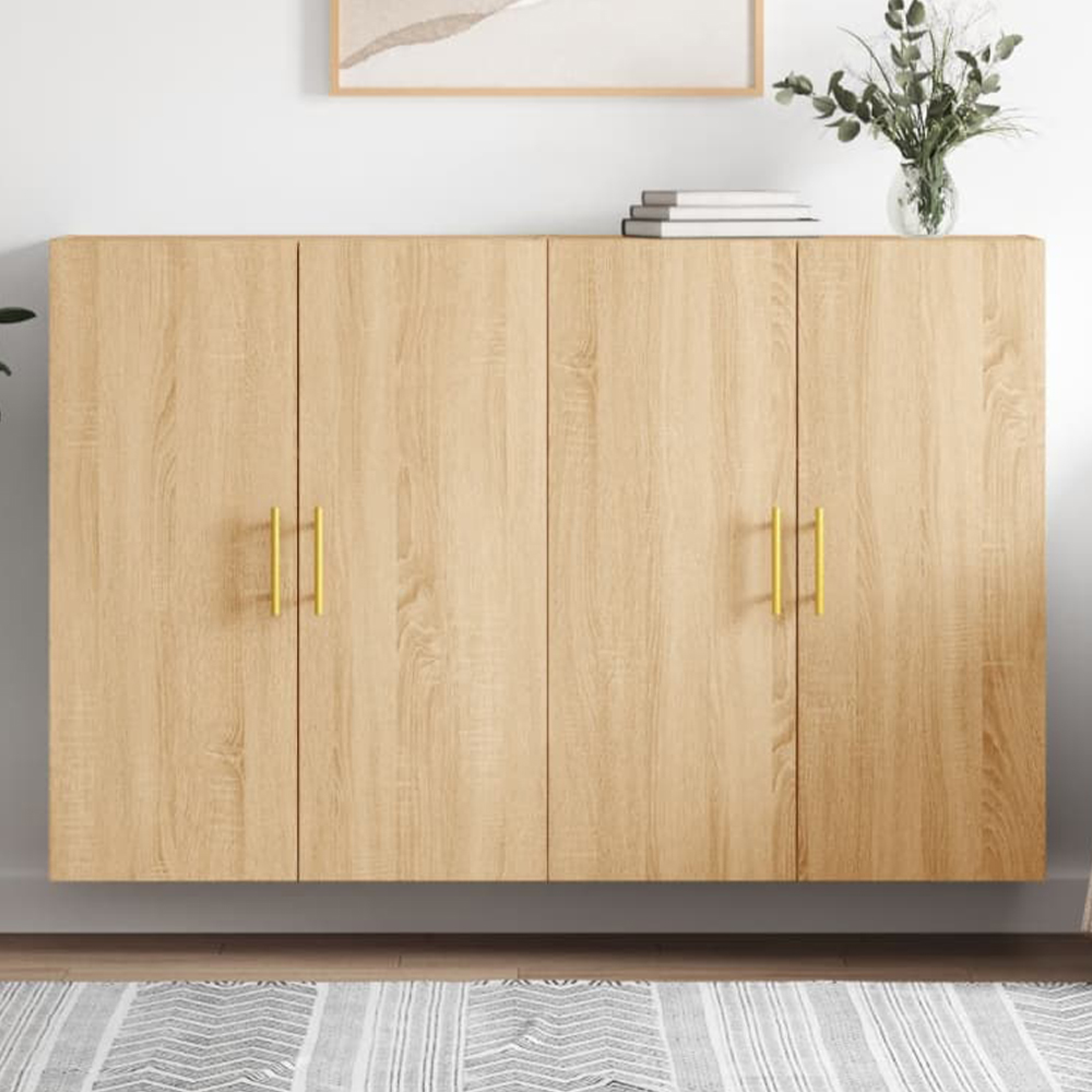 vidaXL 2 Door Sonoma Oak Wall Mounted Cabinet 2 Pack Image 1