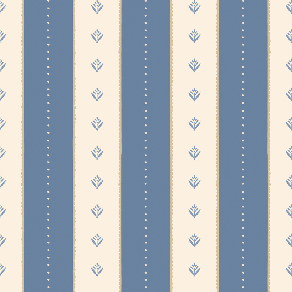 Hoopla Walls Purity Decorative Stripe Blue Wallpaper Image 1