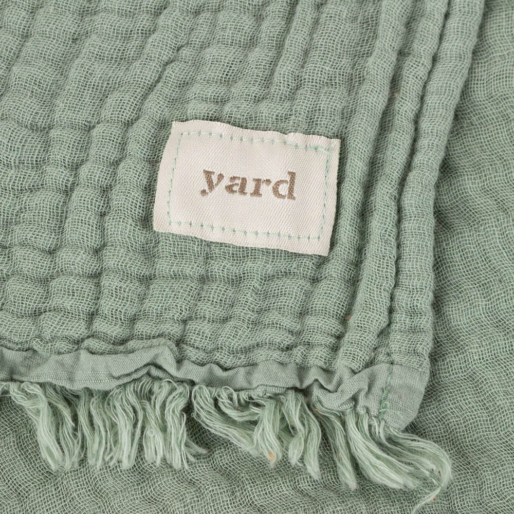 Yard Lark Eucalyptus Green Large Muslin Cotton Throw 240 x 260cm Image 4