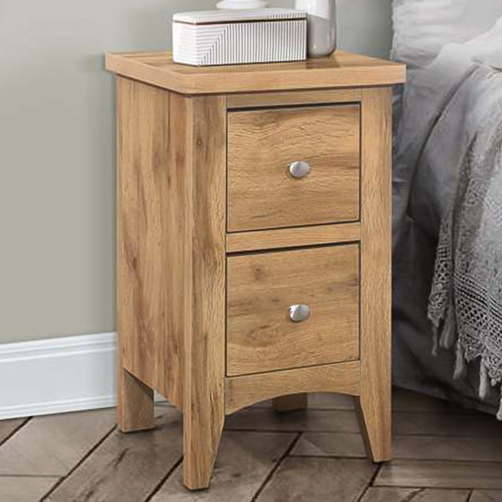 Hampstead 2 Drawer Wooden Bedside Table Image 1