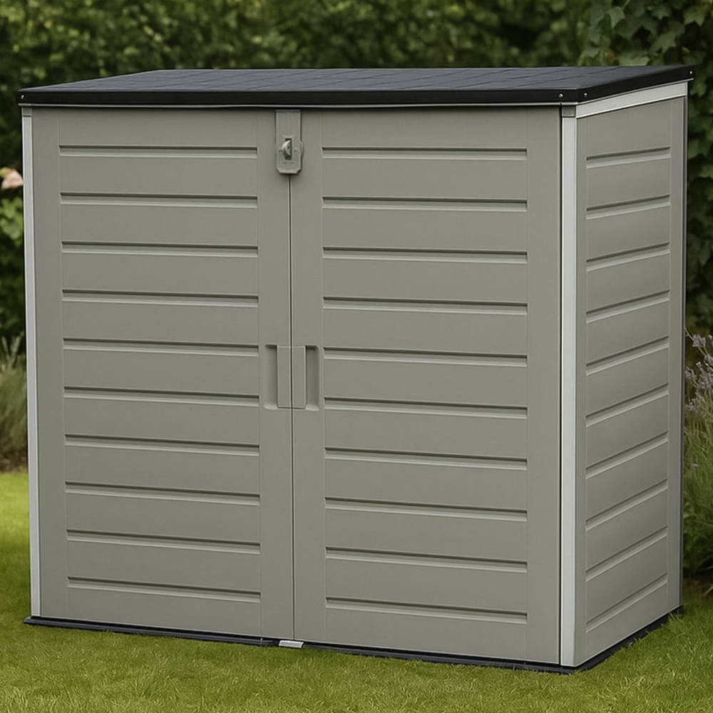 Jack Stonehouse 1170L Grey Plastic Weather-Resistant Garden Storage Cabinet Box Image 2