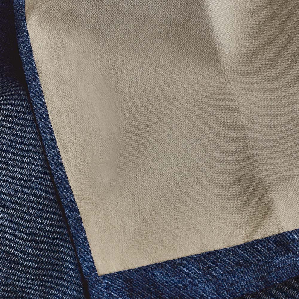 Alan Symonds Blue Chenille Blackout Ring Top Eyelet Curtains 117 x 137cm Image 4