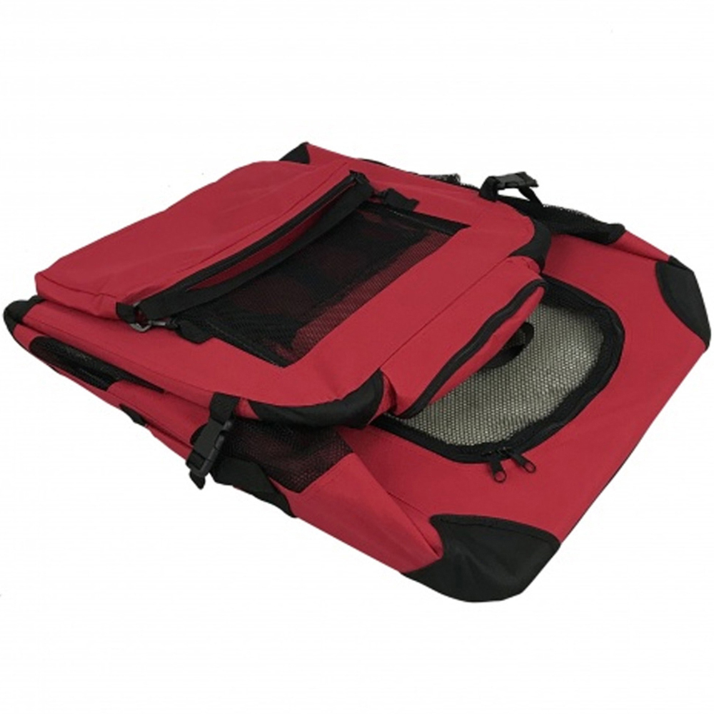 Folding Soft Crate Fabric Pet Carrier - Red - Small Image 5