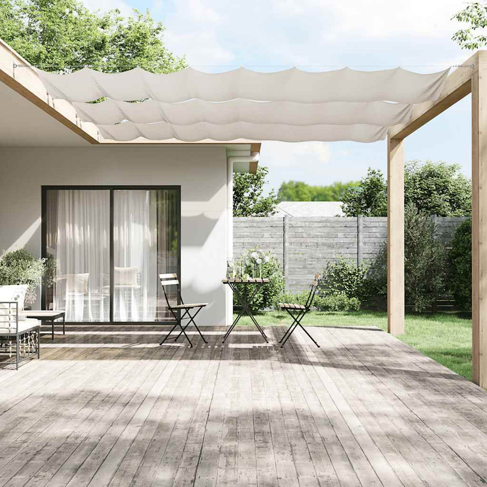 vidaXL White Oxford Fabric Vertical Awning 60cm x 8m Image 1
